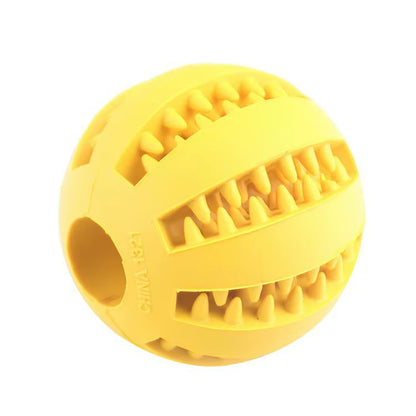 Nontoxic Bite-Resistant Dog Toy Ball - Chew and Treat Feeder for Dogs and Cats, Promotes Dental Health
