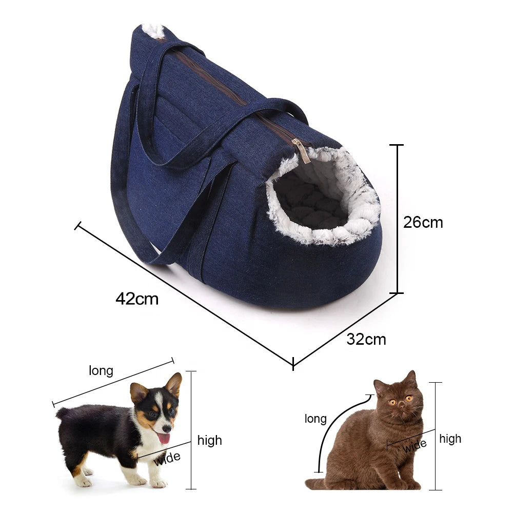 Premium Pet Carrier Backpack for Cats and Small Dogs - Travel Handbag with Plush Bed for Comfort