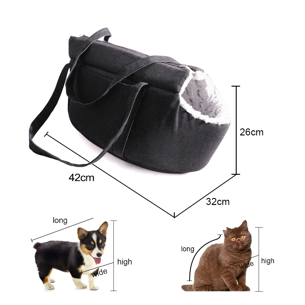 Premium Pet Carrier Backpack for Cats and Small Dogs - Travel Handbag with Plush Bed for Comfort