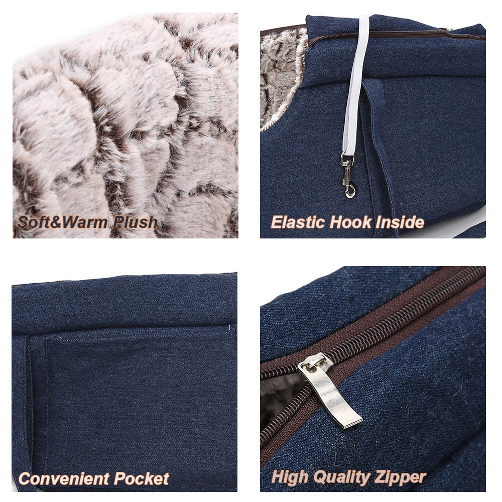 Premium Pet Carrier Backpack for Cats and Small Dogs - Travel Handbag with Plush Bed for Comfort