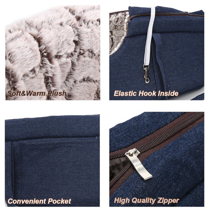 Premium Pet Carrier Backpack for Cats and Small Dogs - Travel Handbag with Plush Bed for Comfort