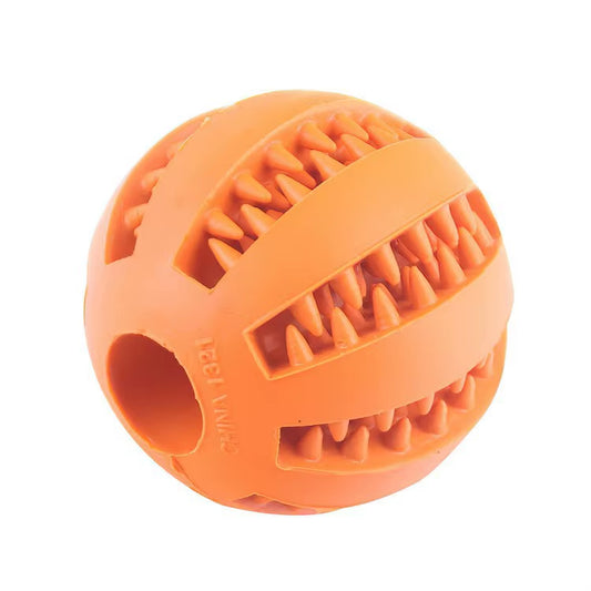 Nontoxic Bite-Resistant Dog Toy Ball - Chew and Treat Feeder for Dogs and Cats, Promotes Dental Health