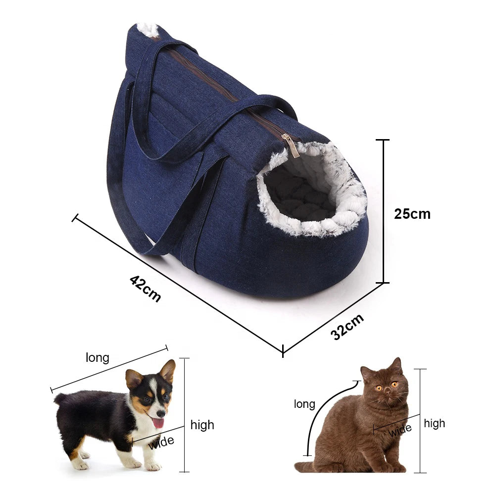 Premium Pet Carrier Backpack for Cats and Small Dogs - Travel Handbag with Plush Bed for Comfort
