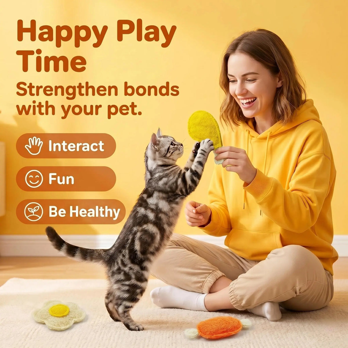 Natural Loofah Pet Chew Toy Set (3-Pack) - Food Shapes: Chicken Leg, Drumstick, Egg - Infused with Catnip & Silvervine, Antibacterial, Molar Teeth Cleaner, Anxiety Relief, Non-Toxic & Biodegradable for Cats, Kittens, and Dogs