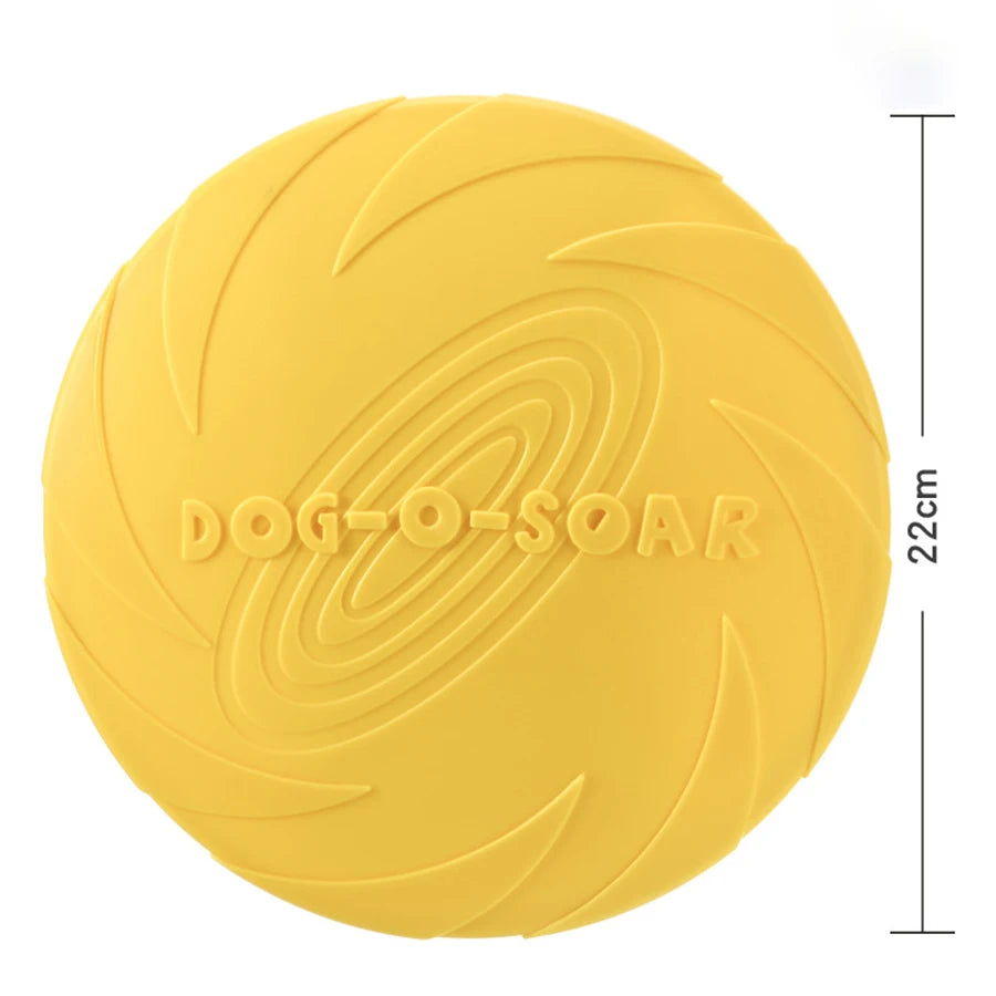 Large Dog Golden Fur Flying Disc Toy - TPR Soft, Bite-Resistant, Easy to Throw for Outdoor Training and Play