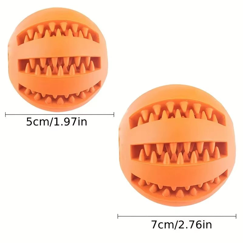 Nontoxic Bite-Resistant Dog Toy Ball - Chew and Treat Feeder for Dogs and Cats, Promotes Dental Health