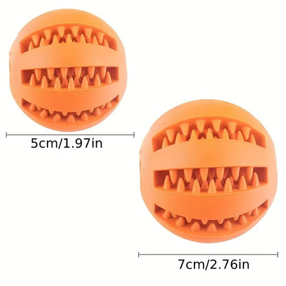 Nontoxic Bite-Resistant Dog Toy Ball - Chew and Treat Feeder for Dogs and Cats, Promotes Dental Health