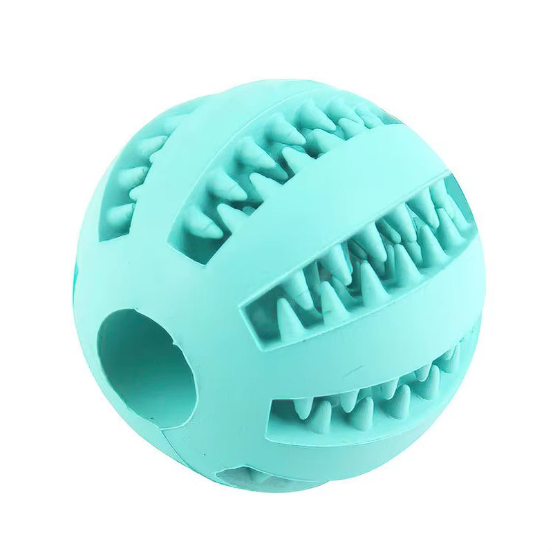 Nontoxic Bite-Resistant Dog Toy Ball - Chew and Treat Feeder for Dogs and Cats, Promotes Dental Health