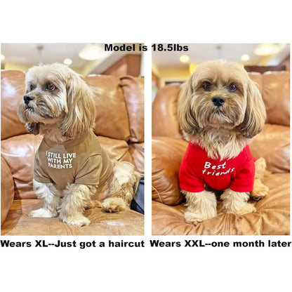 Cute Clothes, T Shirt for Medium Dogs. Clothes for Small Dogs Girl Boy,Puppy.Breathable Soft Costume Pet Dogs Cats,Pet Pullover Jumper, Clothes Xxl-(19~23Lb),Chest~21.5",Red,Parents