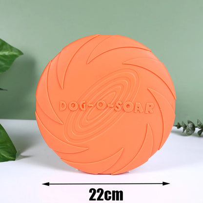 Large Dog Golden Fur Flying Disc Toy - TPR Soft, Bite-Resistant, Easy to Throw for Outdoor Training and Play