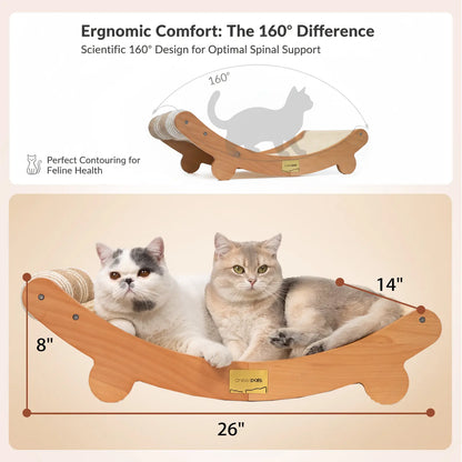 Sisal Cat Scratching Bed, Nartural Sisal Wear-Resisitant Cat Scratcher, Cat Paw Pad for Large Cats, Cat Scratching Board Protects Cat from Scratching, Wooden Cat Home Furniture