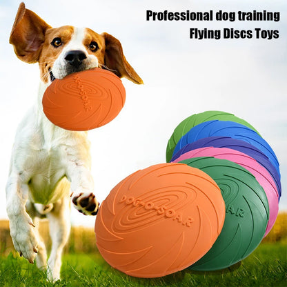 Large Dog Golden Fur Flying Disc Toy - TPR Soft, Bite-Resistant, Easy to Throw for Outdoor Training and Play