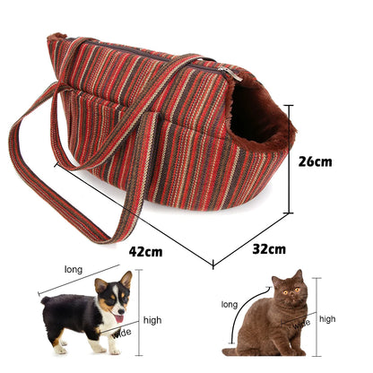 Premium Pet Carrier Backpack for Cats and Small Dogs - Travel Handbag with Plush Bed for Comfort