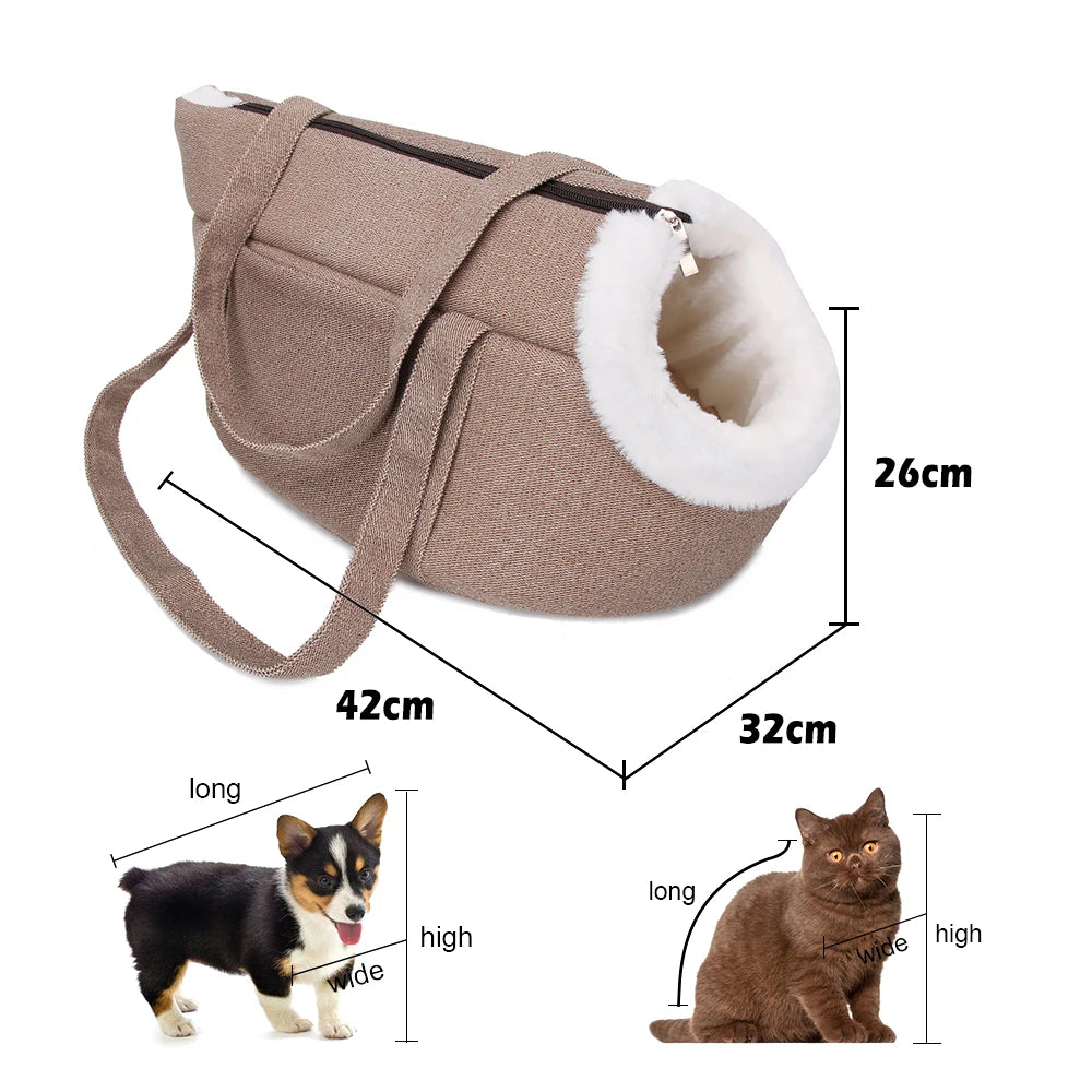Premium Pet Carrier Backpack for Cats and Small Dogs - Travel Handbag with Plush Bed for Comfort