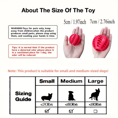 Nontoxic Bite-Resistant Dog Toy Ball - Chew and Treat Feeder for Dogs and Cats, Promotes Dental Health