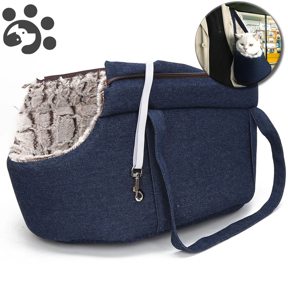 Premium Pet Carrier Backpack for Cats and Small Dogs - Travel Handbag with Plush Bed for Comfort
