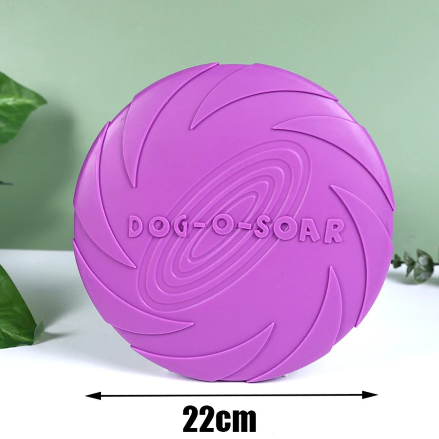 Large Dog Golden Fur Flying Disc Toy - TPR Soft, Bite-Resistant, Easy to Throw for Outdoor Training and Play