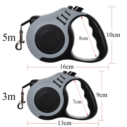 3M Automatic Retractable Dog Leash - Durable Nylon Lead for Small, Medium, and Large Dogs and Cats - Yorkshire Pet Supplies