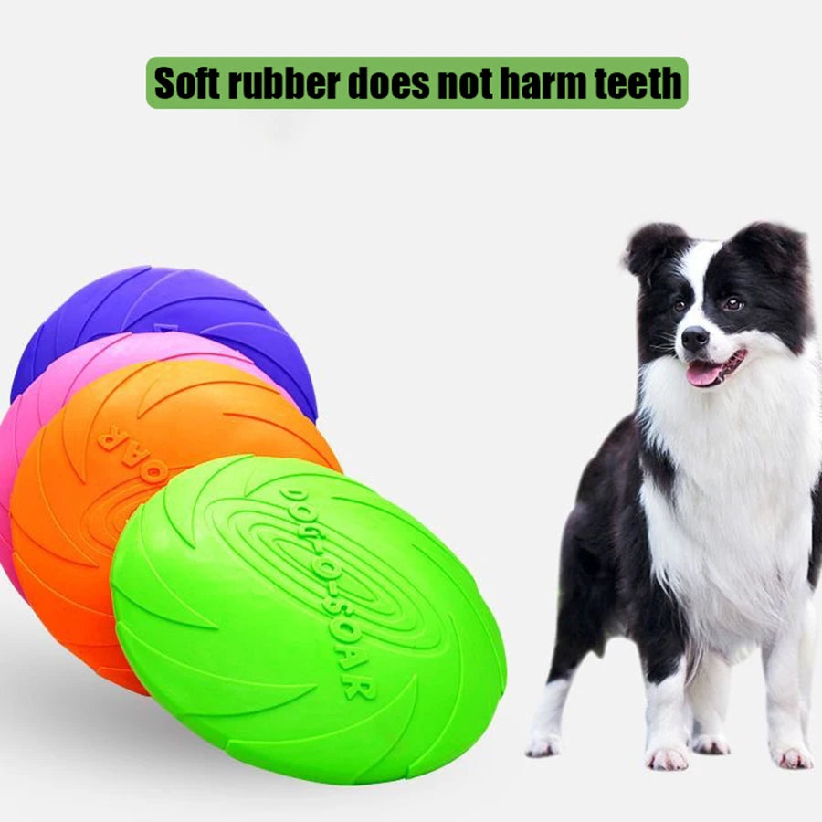 Large Dog Golden Fur Flying Disc Toy - TPR Soft, Bite-Resistant, Easy to Throw for Outdoor Training and Play