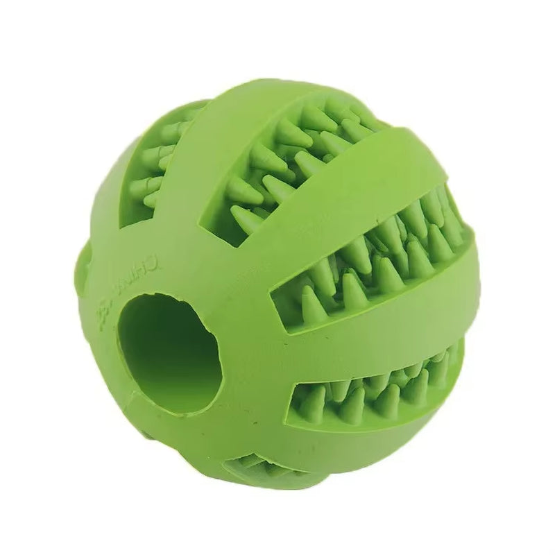 Nontoxic Bite-Resistant Dog Toy Ball - Chew and Treat Feeder for Dogs and Cats, Promotes Dental Health