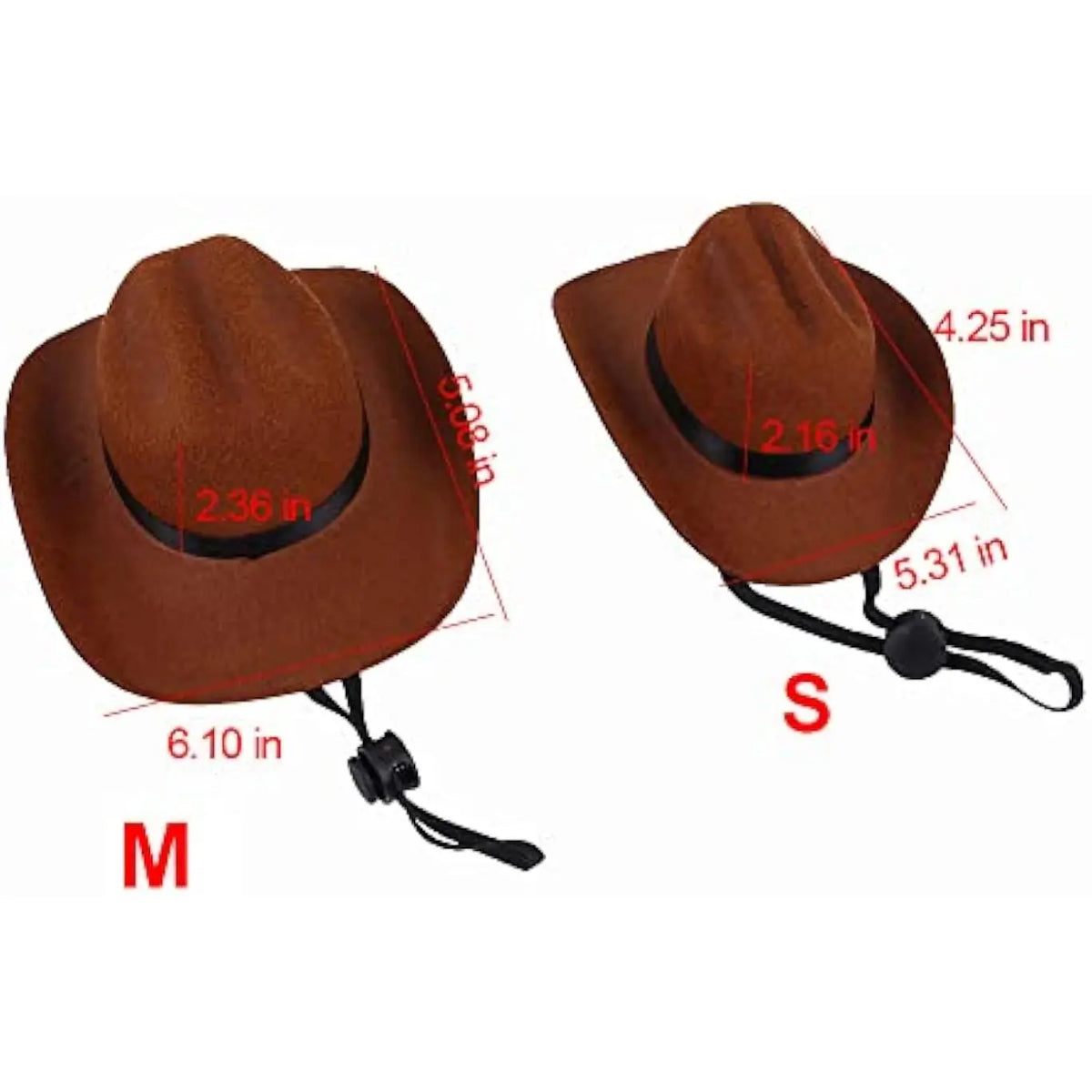 Western Cowboy 2-Piece Costume Set for Small Pets - Adjustable Hat with Chin Strap and Bandana for Puppy Cosplay, Parties, and Everyday Wear
