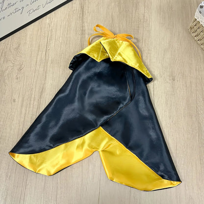 Halloween Pet Vampire Cape Costume, Reversible Spooky Dracula Cloak with Stand Collar for Cats & Dogs, Adjustable Party Cosplay Apparel
